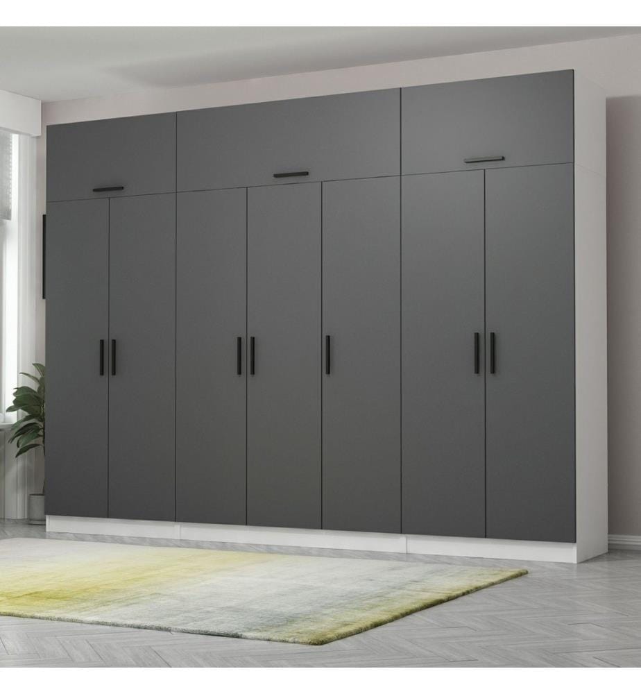 Armoire, anthracite, blanc, 100 % panneau de particules mélaminé