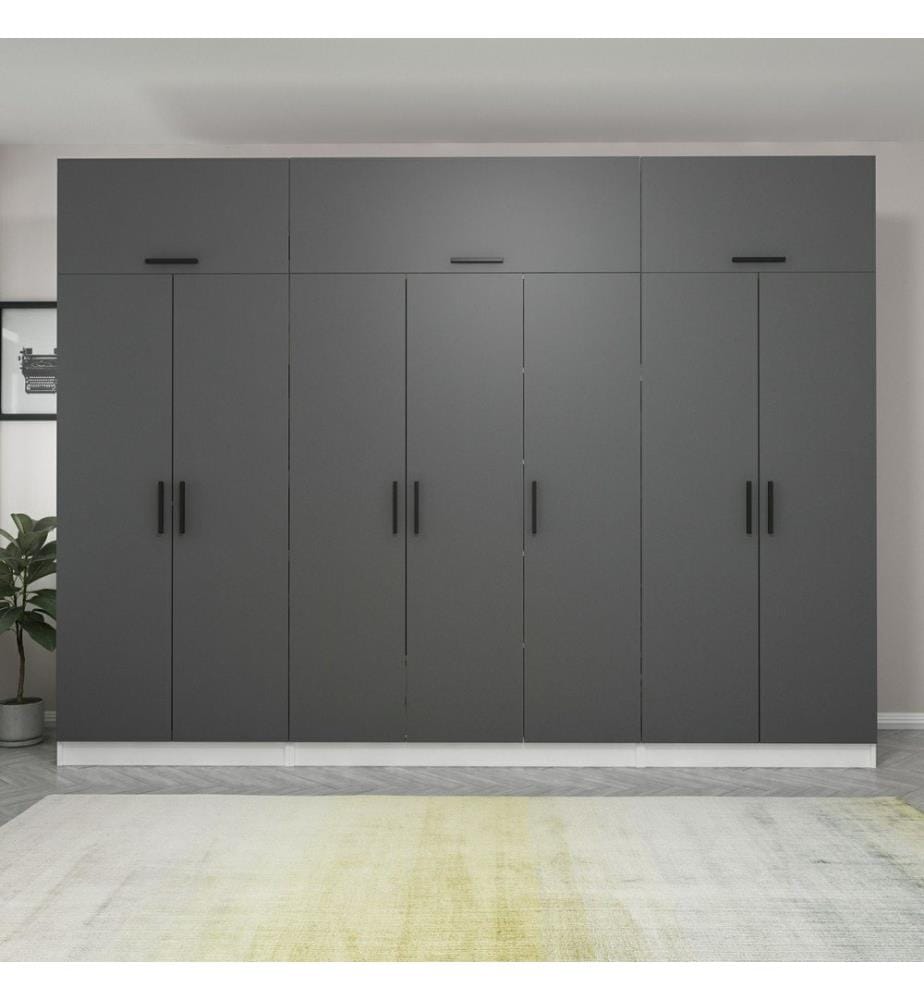 Armoire, anthracite, blanc, 100 % panneau de particules mélaminé