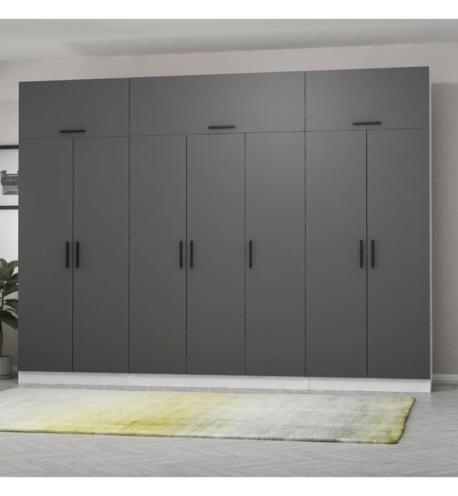 Armoire, anthracite, blanc, 100 % panneau de particules mélaminé