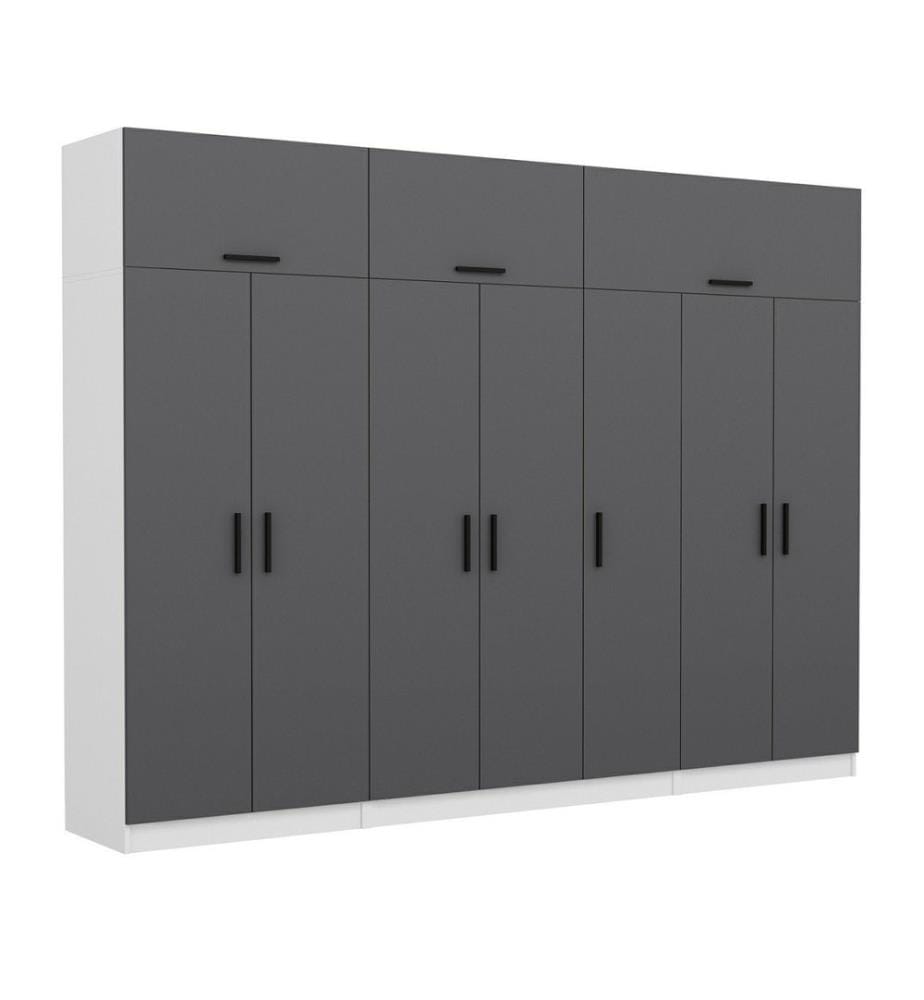 Armoire, anthracite, blanc, 100 % panneau de particules mélaminé