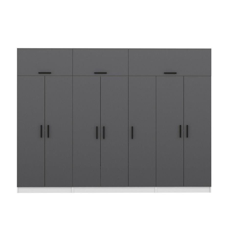 Armoire, anthracite, blanc, 100 % panneau de particules mélaminé