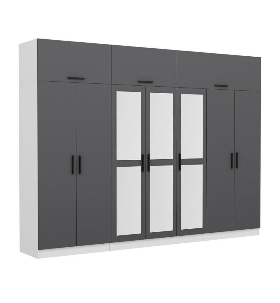 Armoire, anthracite, blanc, 100 % panneau de particules mélaminé