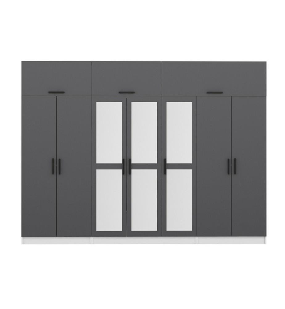 Armoire, anthracite, blanc, 100 % panneau de particules mélaminé