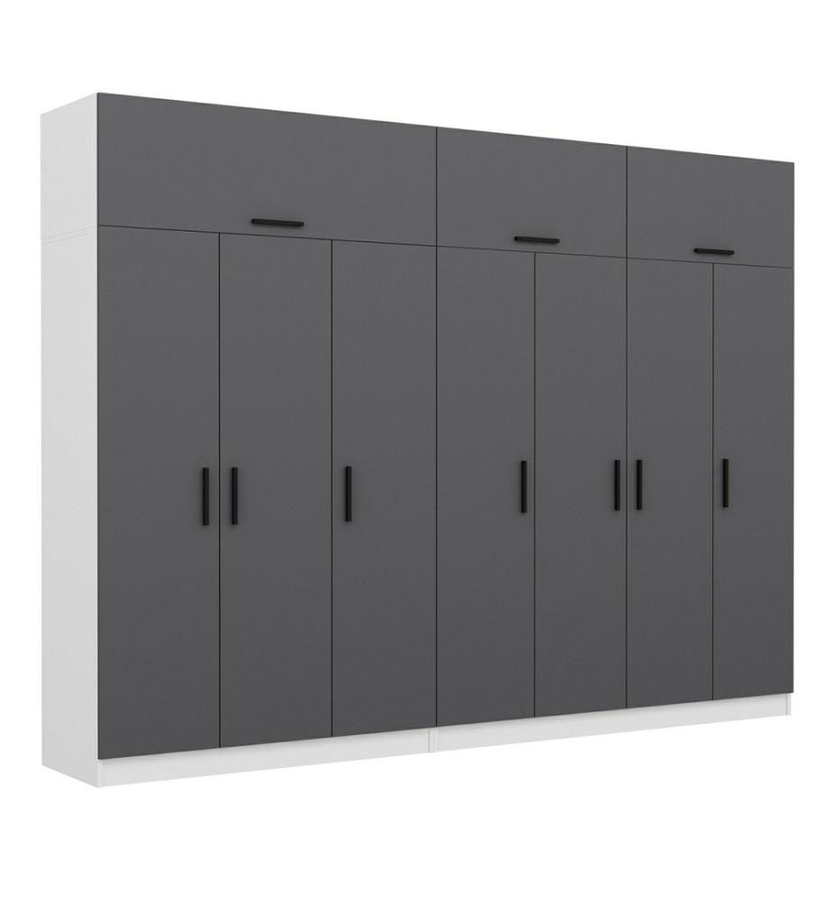 Armoire, anthracite, blanc, 100 % panneau de particules mélaminé