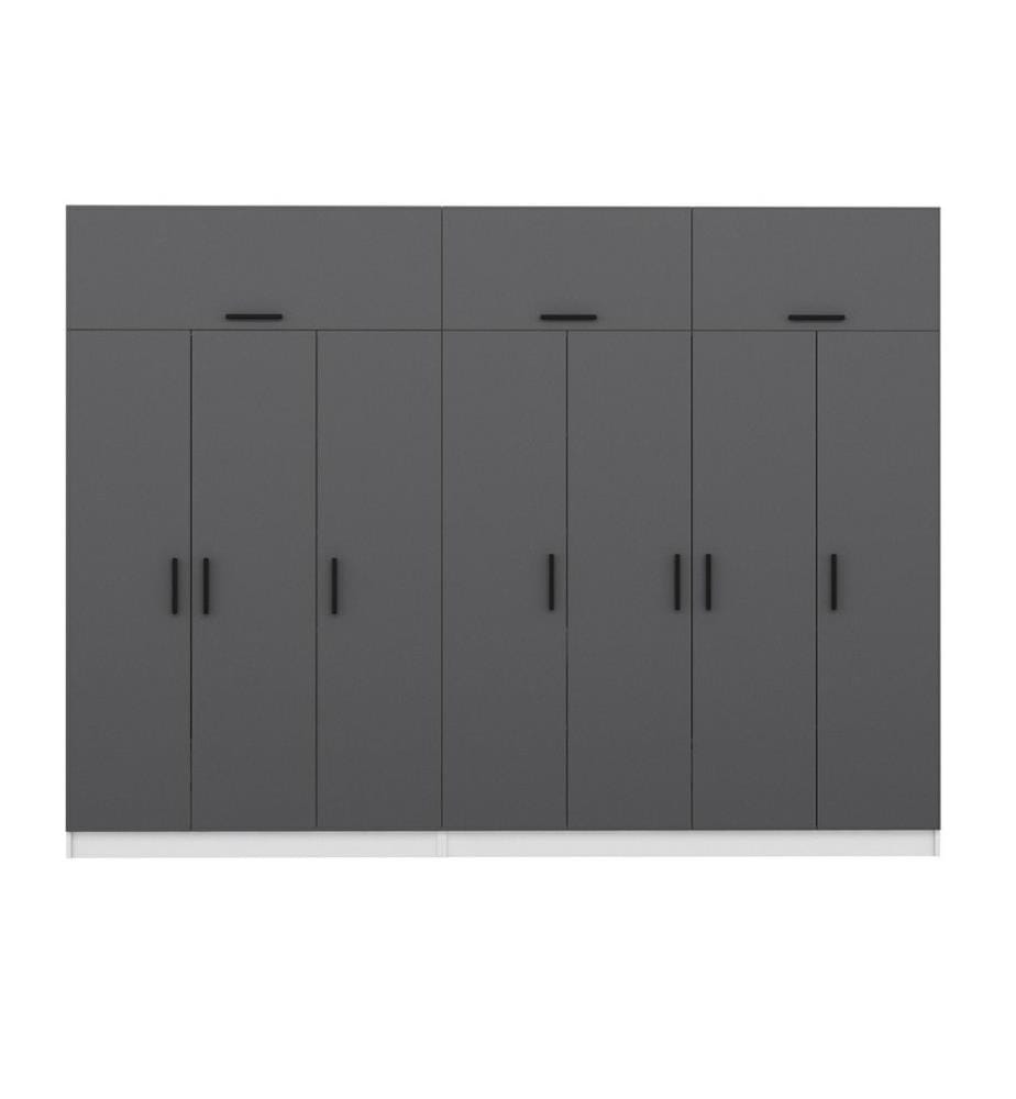 Armoire, anthracite, blanc, 100 % panneau de particules mélaminé