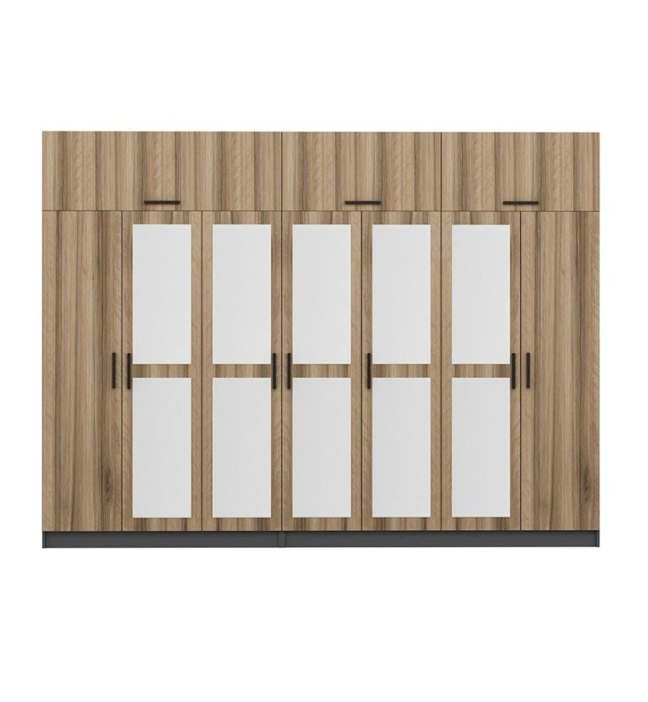 Armoire, noyer, anthracite, 100 % panneau de particules mélaminé