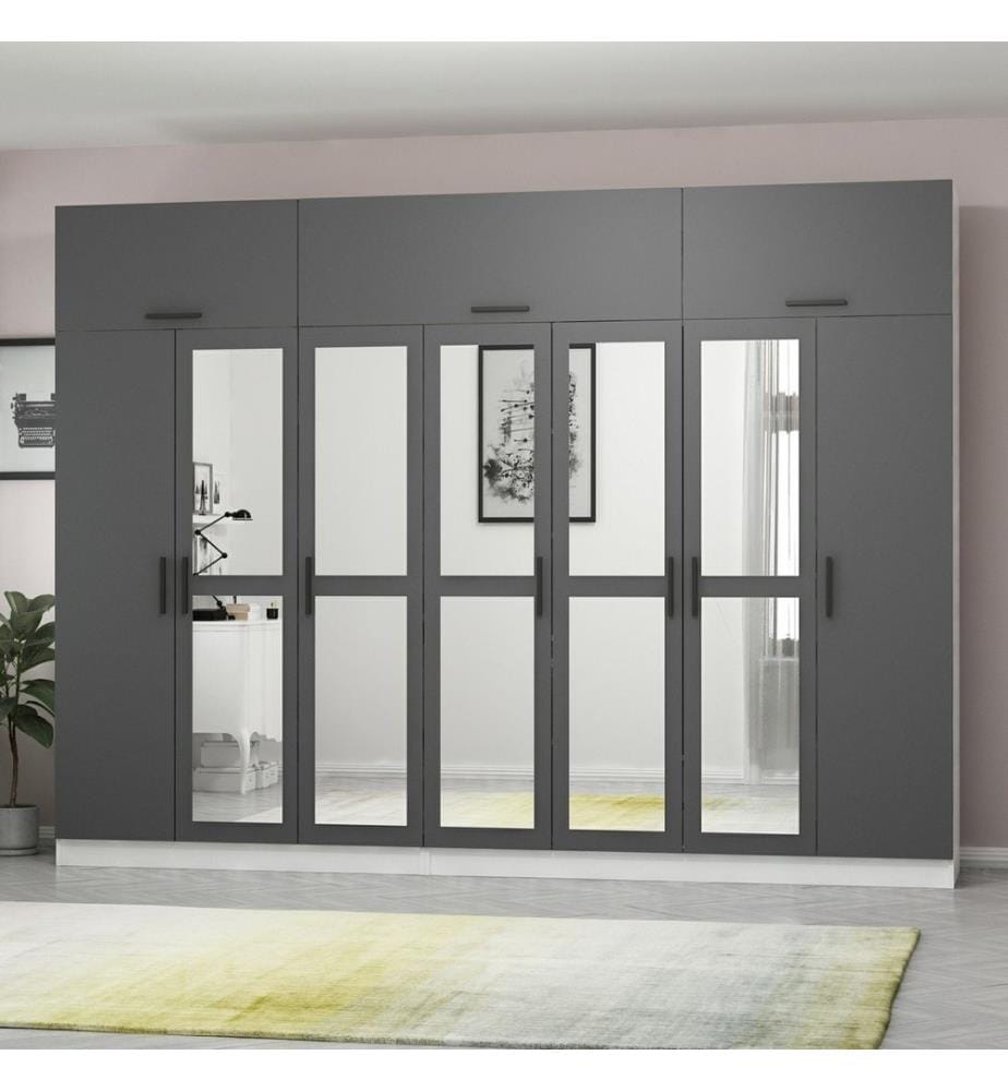 Armoire, anthracite, blanc, 100 % panneau de particules mélaminé