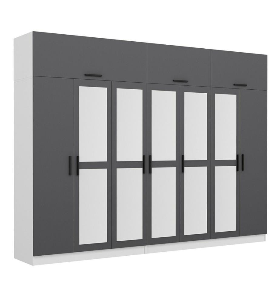Armoire, anthracite, blanc, 100 % panneau de particules mélaminé