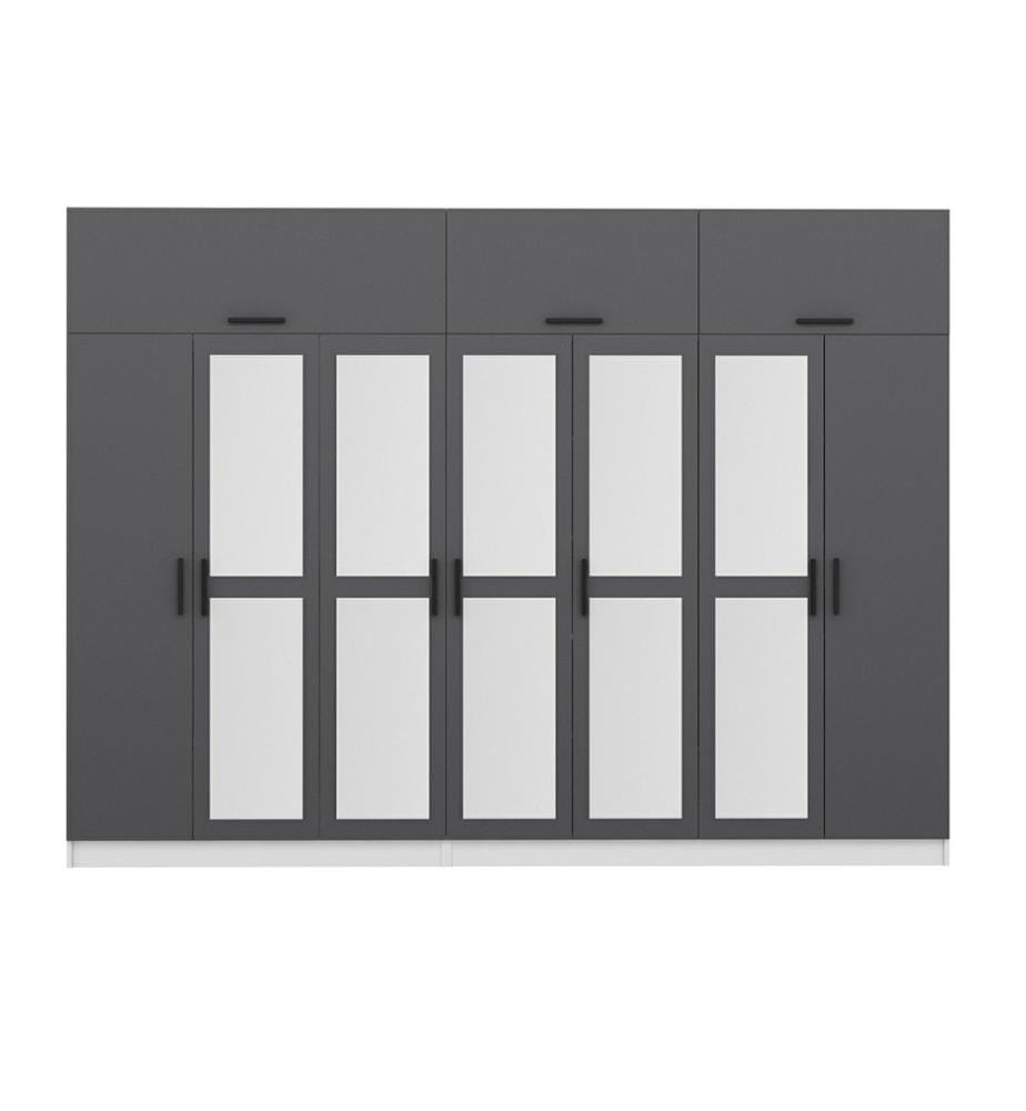Armoire, anthracite, blanc, 100 % panneau de particules mélaminé