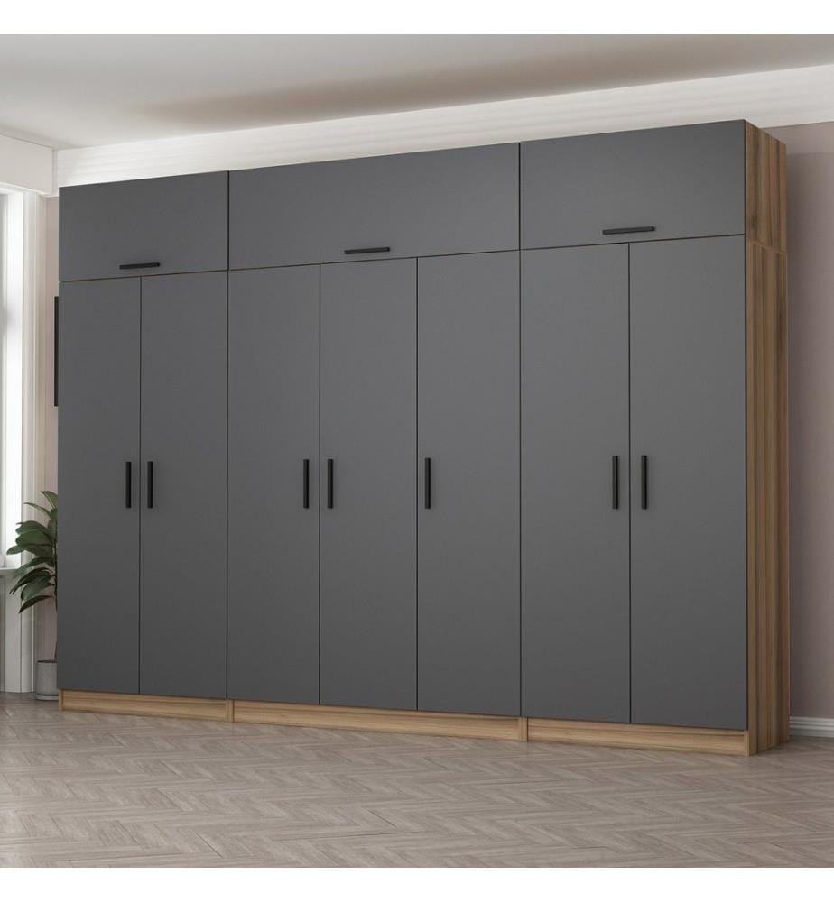 Armoire, anthracite, Dore, 100 % panneau de particules mélaminé