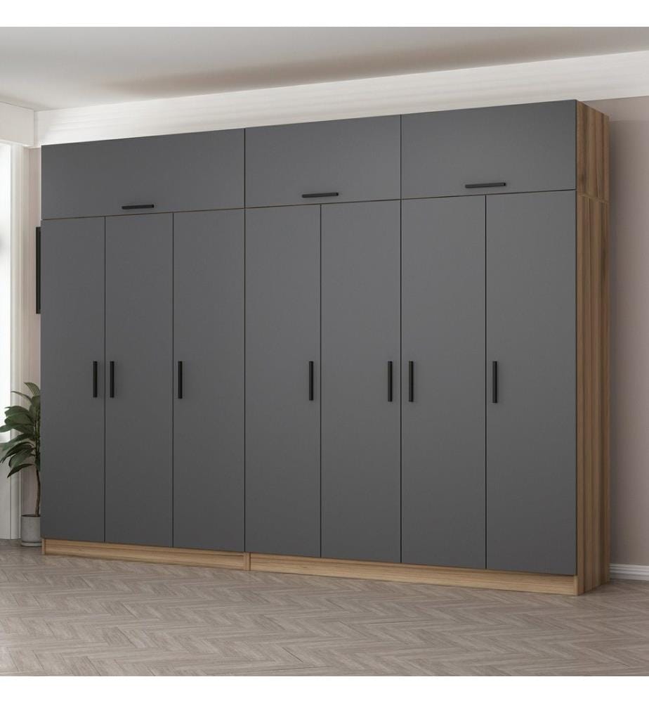 Armoire, anthracite, Dore, 100 % panneau de particules mélaminé