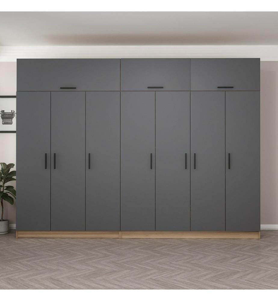 Armoire, anthracite, Dore, 100 % panneau de particules mélaminé
