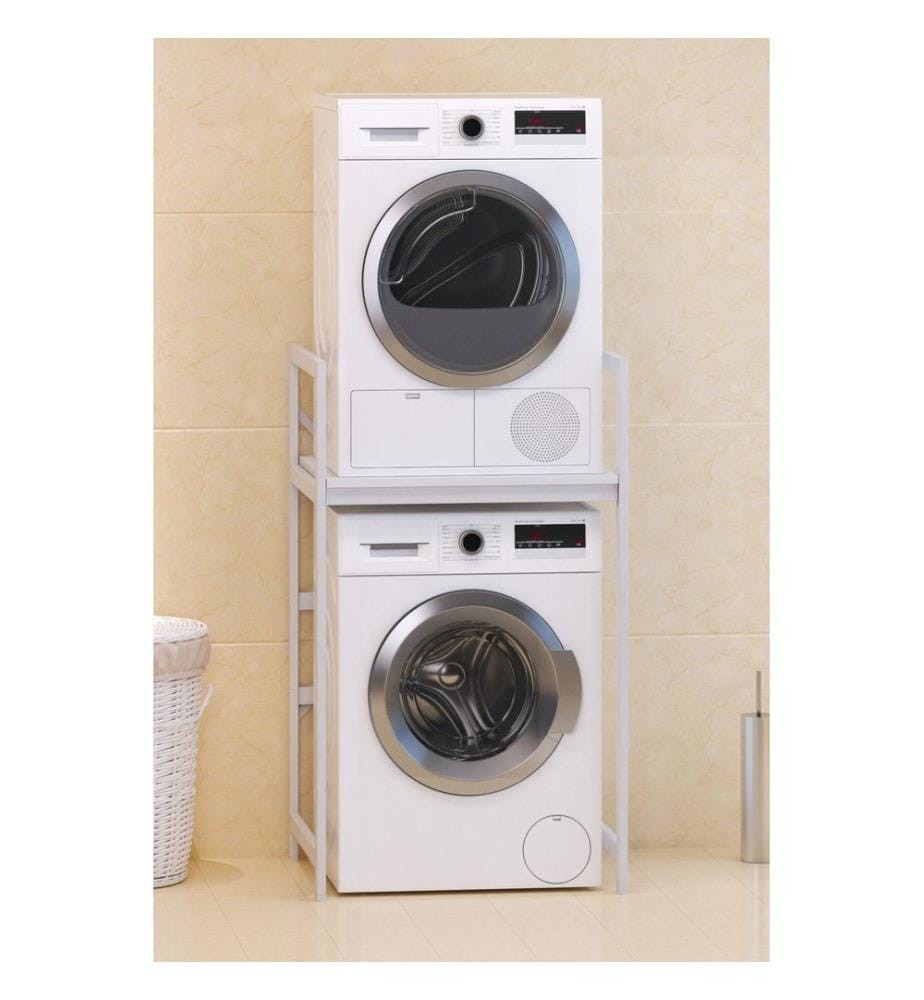 Armoire pour machine à laver, blanc, cadre : 100 % métal