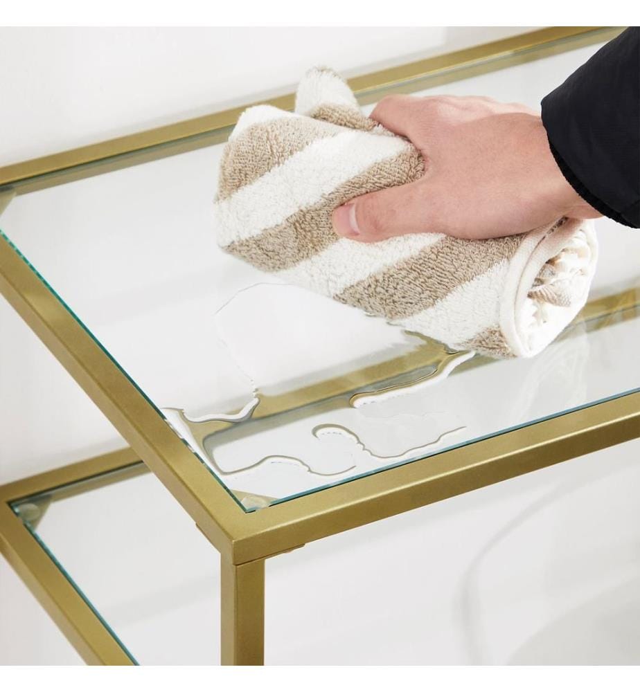 Commode, or, transparent, 100% VERRE FEUILLÉ