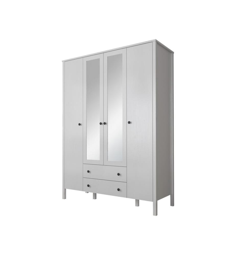 Kleiderschrank, Holz, Weiss, 100 % melaminbeschichtete Spanplatte
