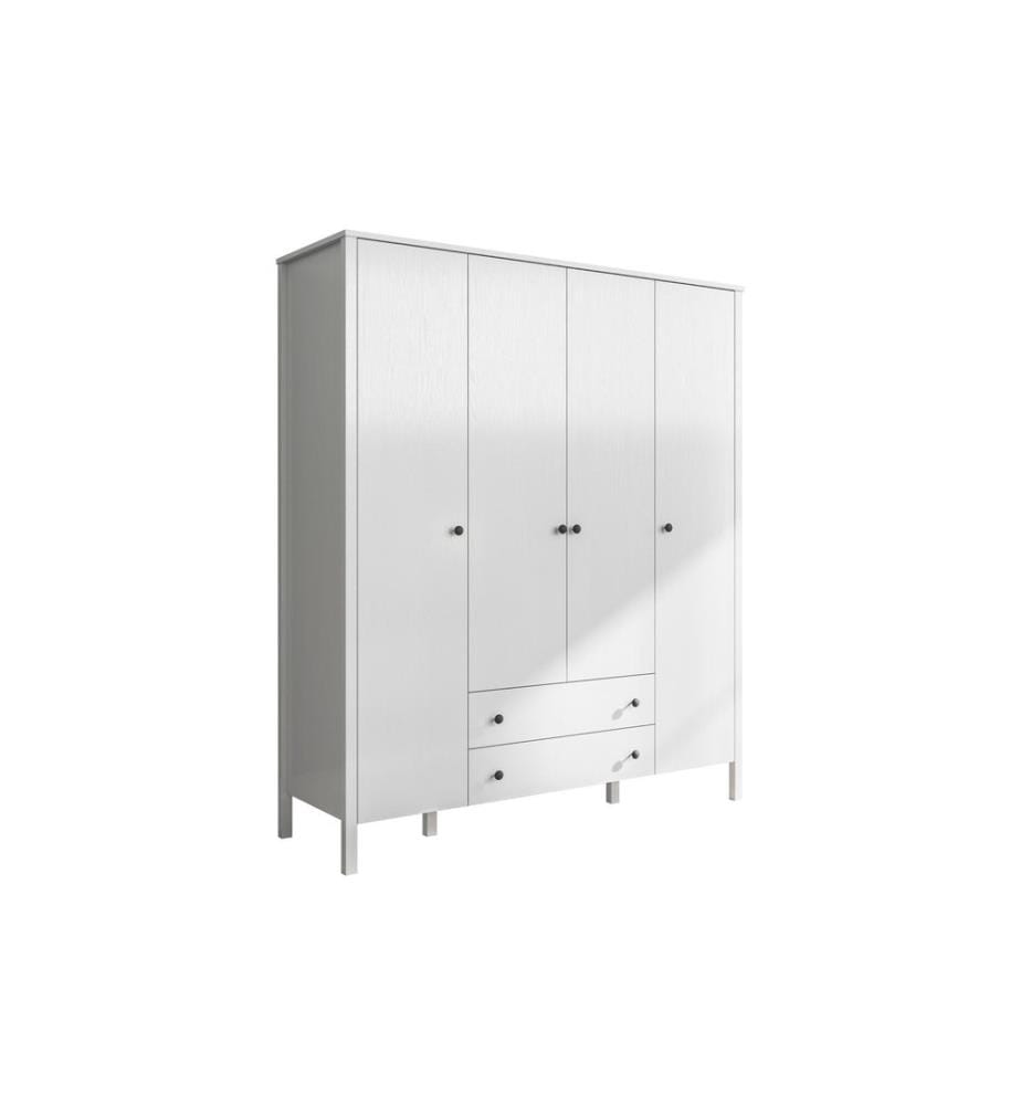 Kleiderschrank, Holz, Weiss, 100 % melaminbeschichtete Spanplatte