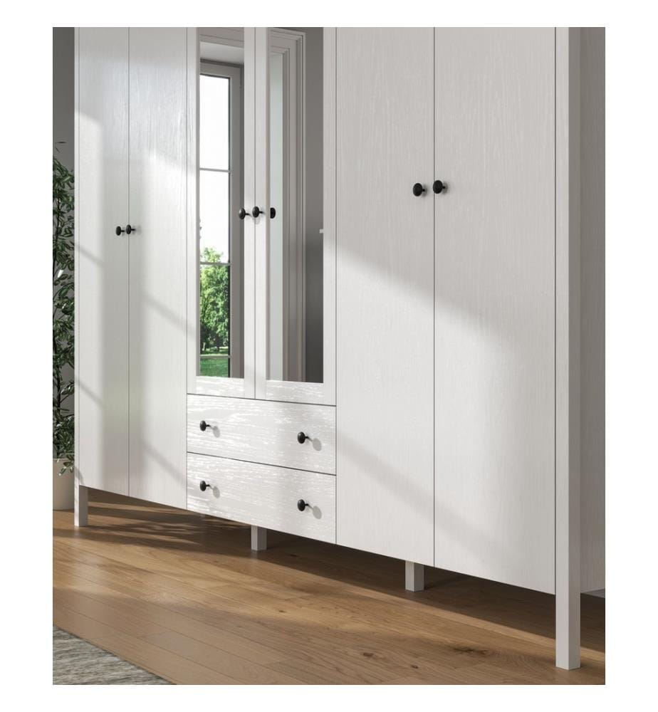 Kleiderschrank, Holz, Weiss, 100 % melaminbeschichtete Spanplatte