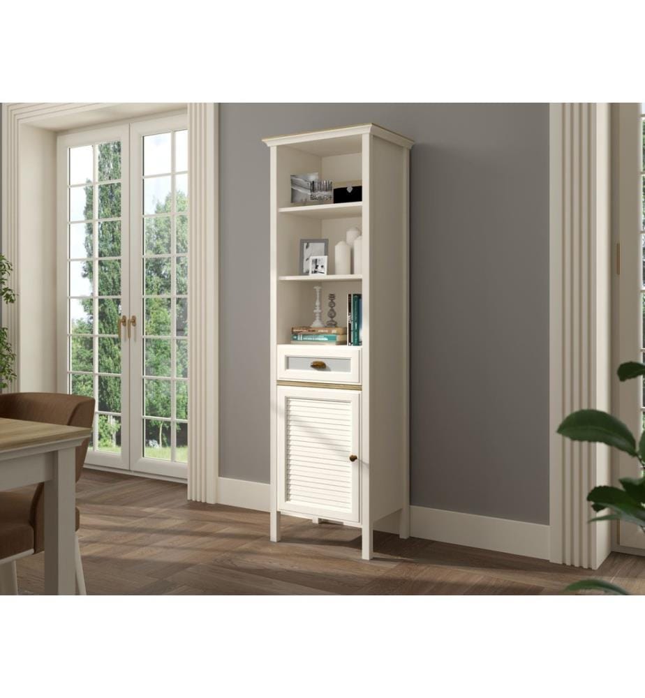 Mehrzweckschrank, Creme, Eiche, Grau, 100 % melaminbeschichtete Spanplatte