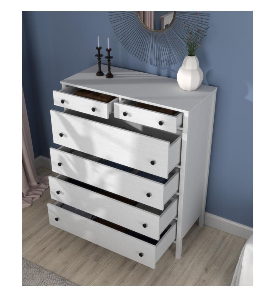 Commode, bois, blanc, 100 % panneau de particules mélaminé