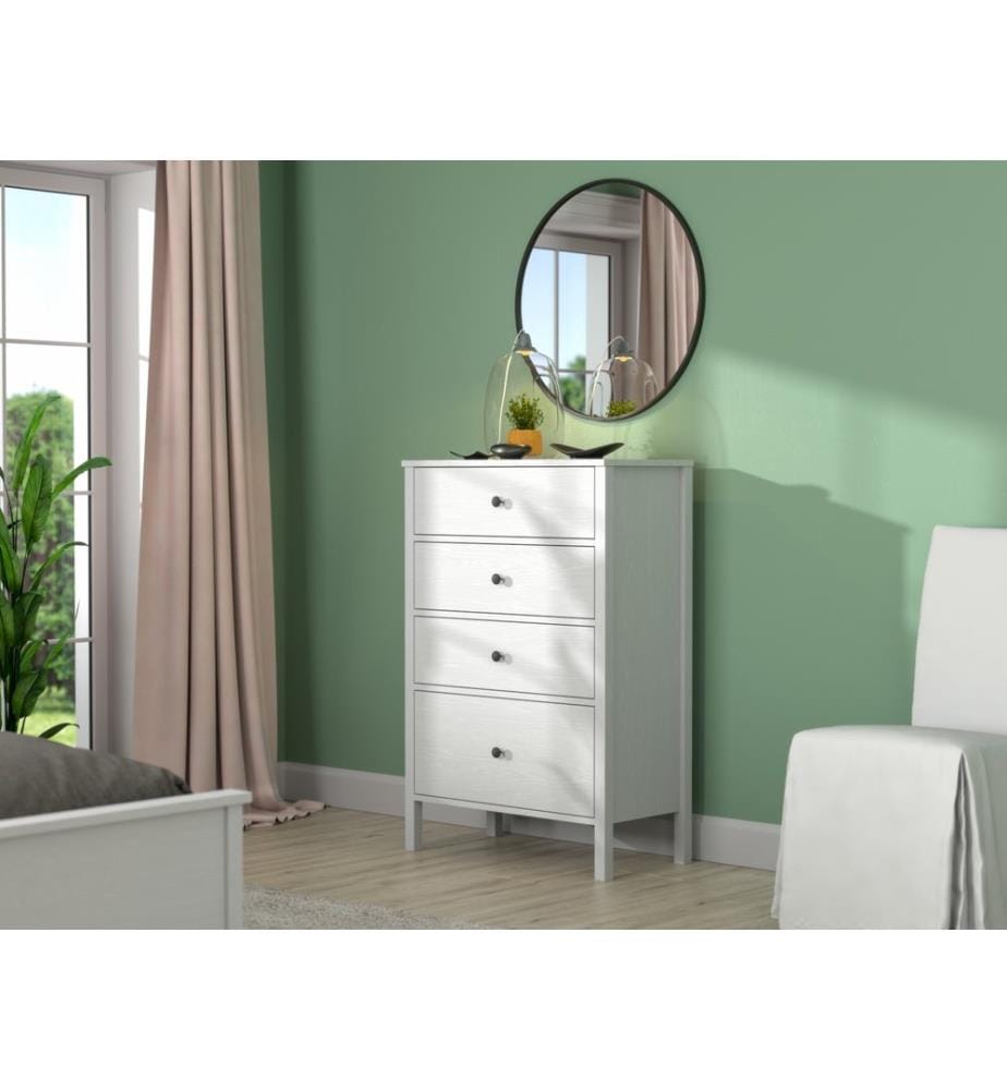 Kommode, Holz, Weiss, 100 % melaminbeschichtete Spanplatte