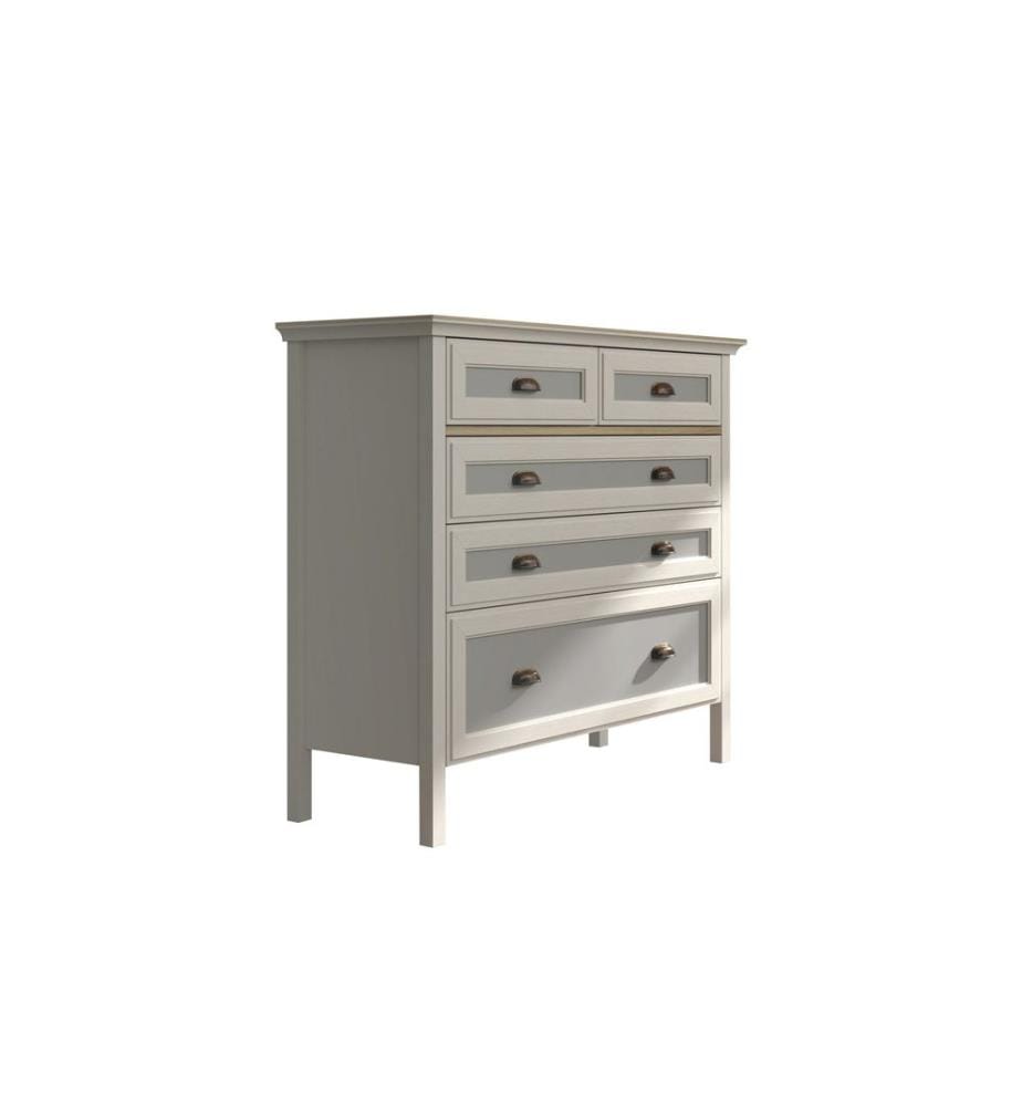 Commode, Crème, Chêne, Gris, 100 % panneau de particules mélaminé