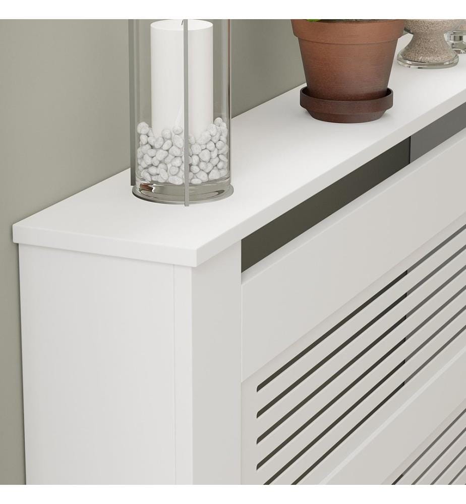 Habillage de radiateur, blanc, 100 % panneau de particules mélaminé