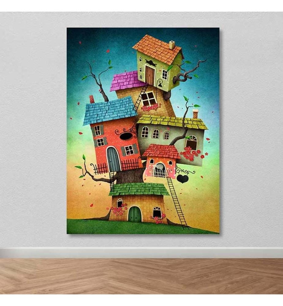 Dekoratives Leinwandbild, mehrfarbig, 100 % LEINWAND, Rahmen: 100 % HOLZ