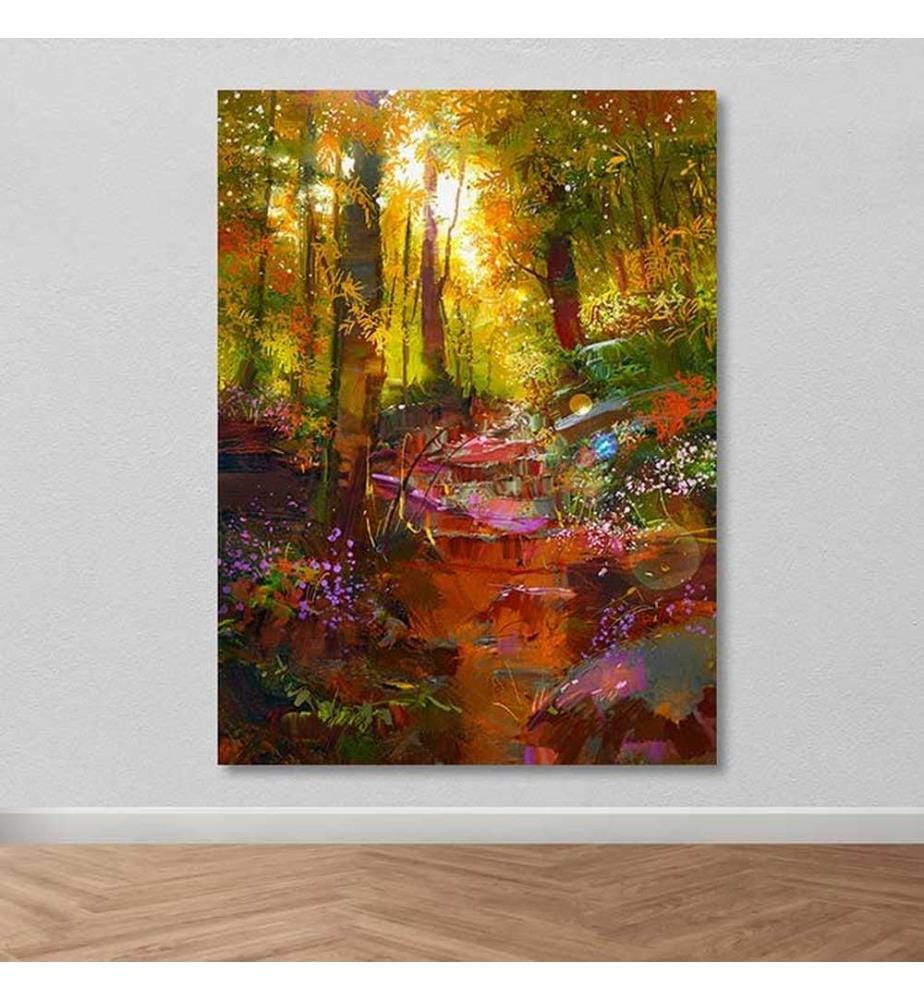 Dekoratives Leinwandbild, mehrfarbig, 100 % LEINWAND, Rahmen: 100 % HOLZ