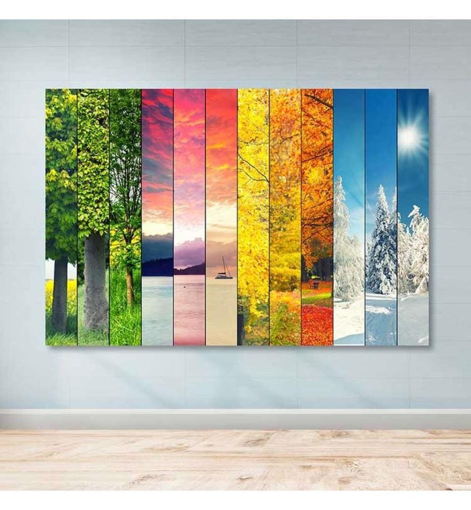 Dekoratives Leinwandbild, mehrfarbig, 100 % LEINWAND, Rahmen: 100 % HOLZ