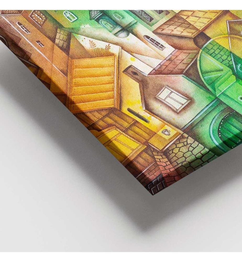 Dekoratives Leinwandbild, mehrfarbig, 100 % LEINWAND, Rahmen: 100 % HOLZ