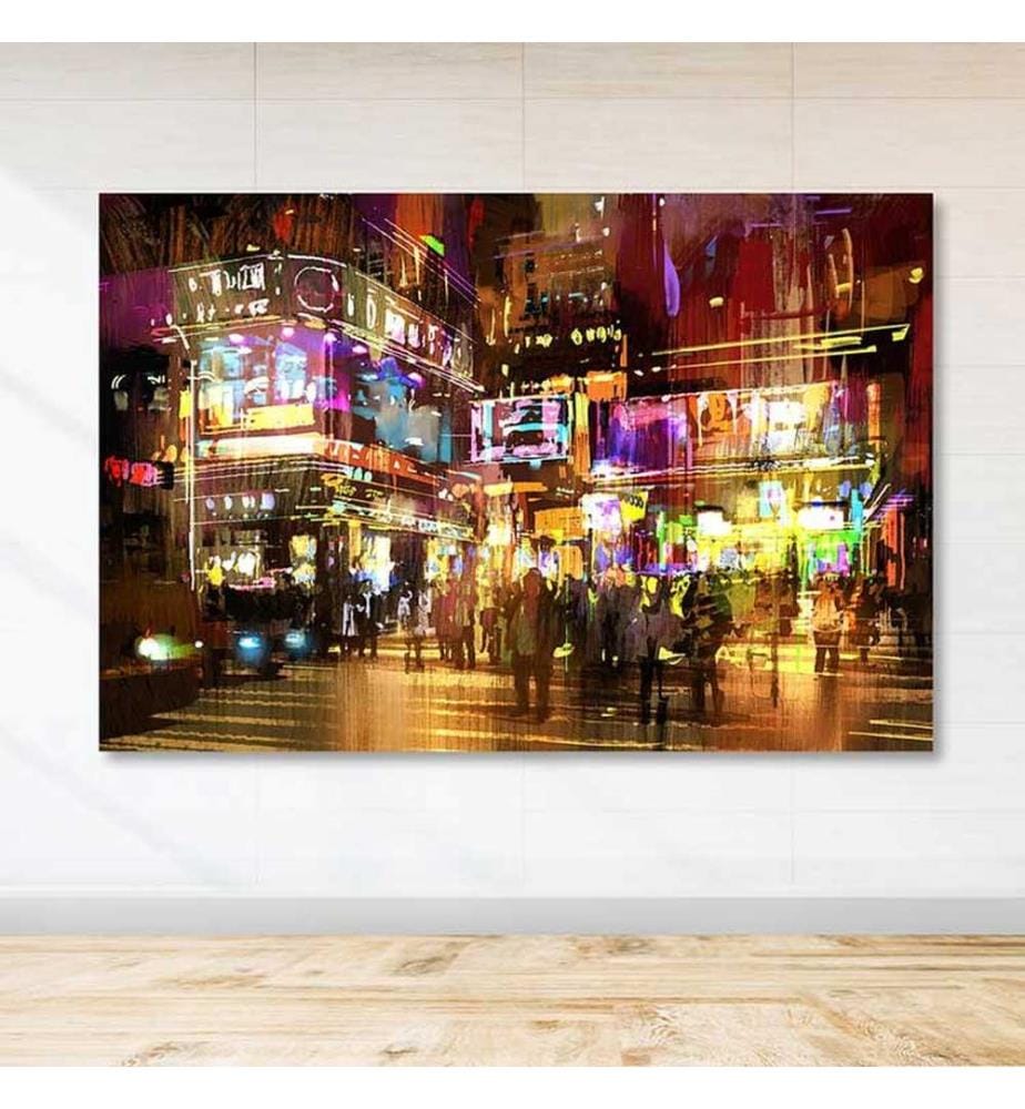 Dekoratives Leinwandbild, mehrfarbig, 100 % LEINWAND, Rahmen: 100 % HOLZ