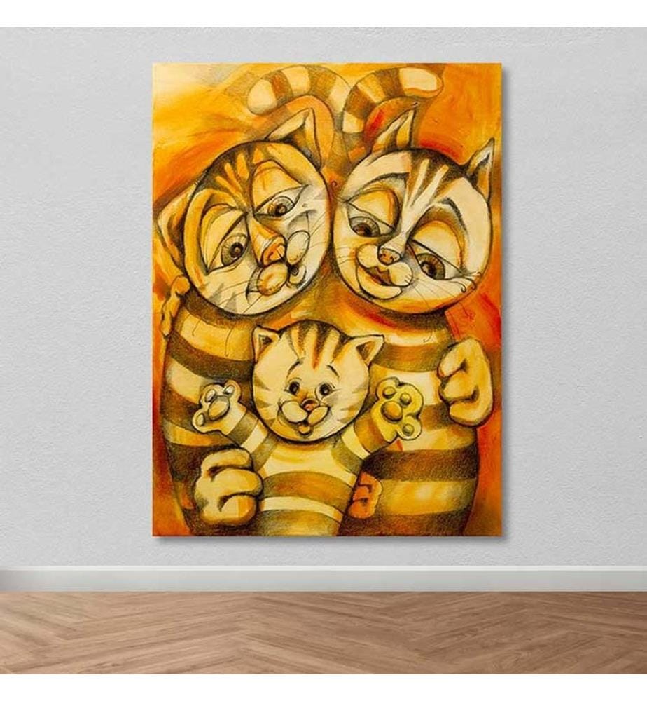 Dekoratives Leinwandbild, mehrfarbig, 100 % LEINWAND, Rahmen: 100 % HOLZ