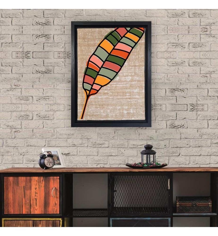 Dekoratives Leinwandbild, mehrfarbig, 100 % JUTE, Rahmen: 100 % HOLZ