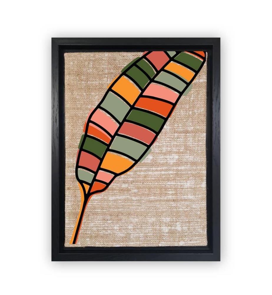 Dekoratives Leinwandbild, mehrfarbig, 100 % JUTE, Rahmen: 100 % HOLZ