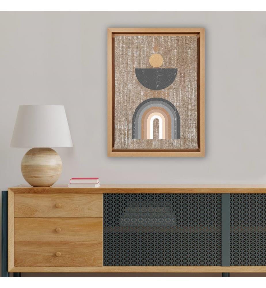 Dekoratives Leinwandbild, mehrfarbig, 100 % JUTE, Rahmen: 100 % HOLZ