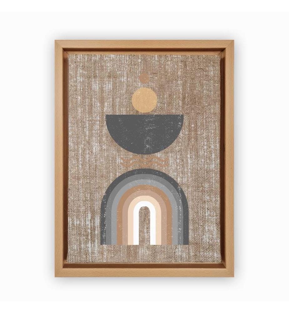 Dekoratives Leinwandbild, mehrfarbig, 100 % JUTE, Rahmen: 100 % HOLZ