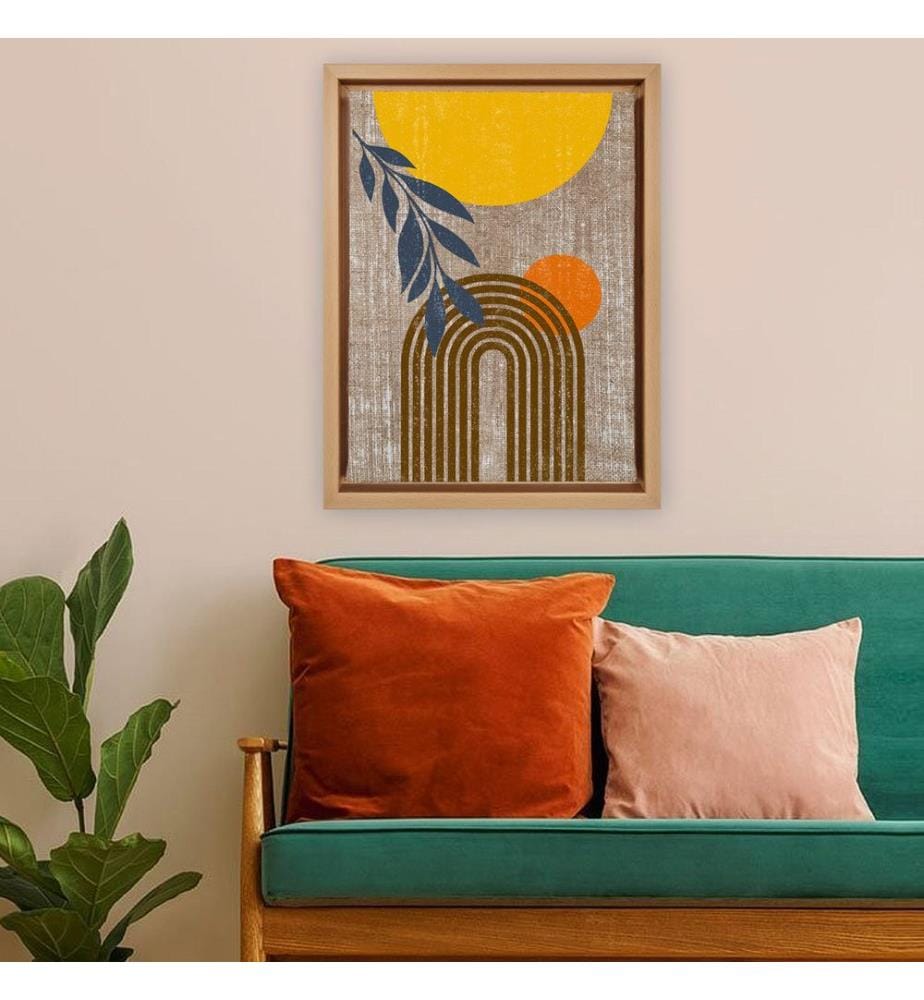 Dekoratives Leinwandbild, mehrfarbig, 100 % JUTE, Rahmen: 100 % HOLZ