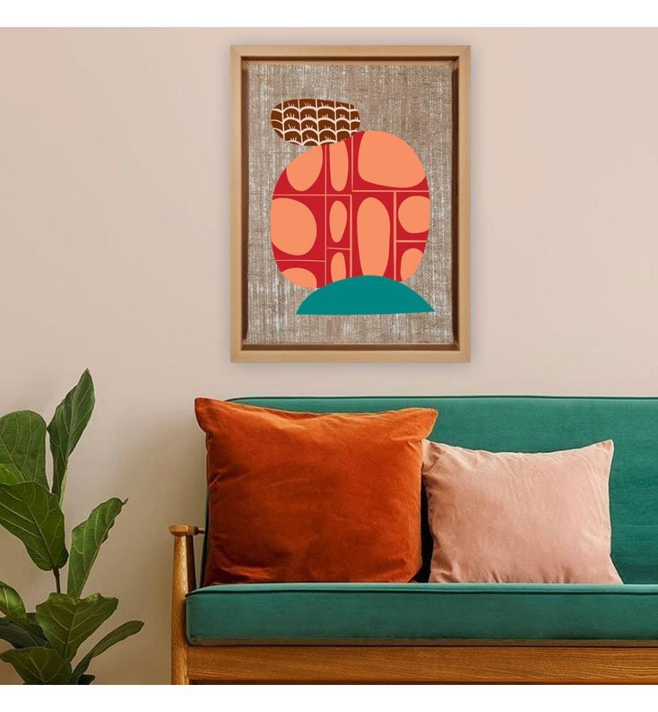Dekoratives Leinwandbild, mehrfarbig, 100 % JUTE, Rahmen: 100 % HOLZ