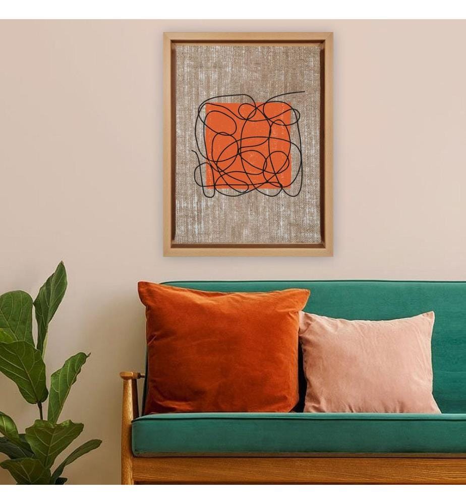 Dekoratives Leinwandbild, mehrfarbig, 100 % JUTE, Rahmen: 100 % HOLZ