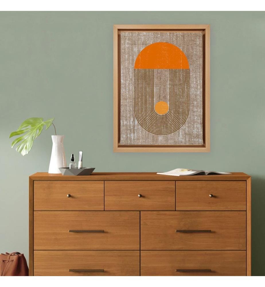 Dekoratives Leinwandbild, mehrfarbig, 100 % JUTE, Rahmen: 100 % HOLZ