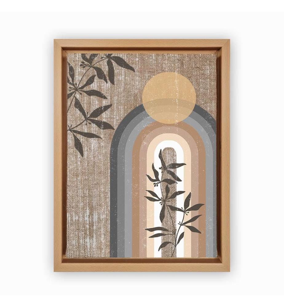 Dekoratives Leinwandbild, mehrfarbig, 100 % JUTE, Rahmen: 100 % HOLZ
