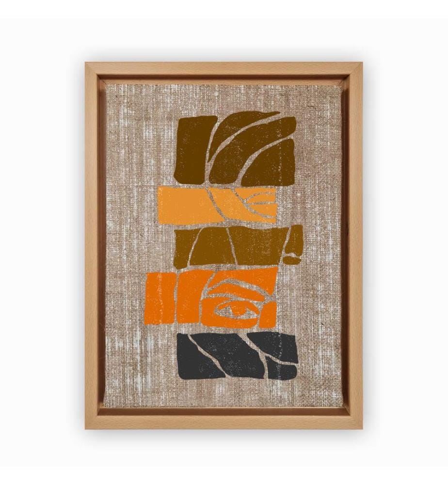 Dekoratives Leinwandbild, mehrfarbig, 100 % JUTE, Rahmen: 100 % HOLZ