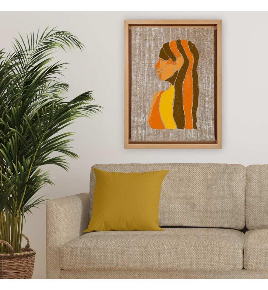 Dekoratives Leinwandbild, mehrfarbig, 100 % JUTE, Rahmen: 100 % HOLZ
