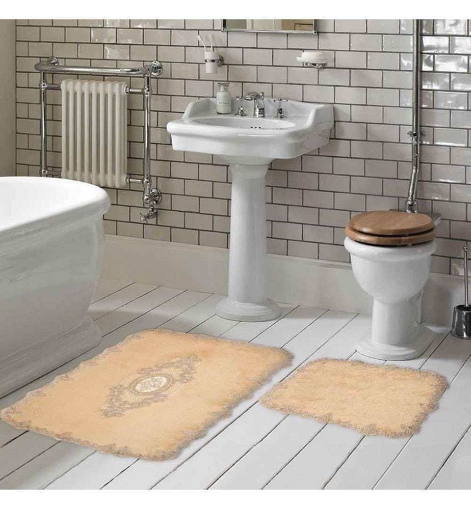 Badematten-Set, 2 Stück, Cappuccino, Polyester, 1500 gr-m²,