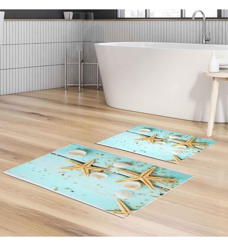 Bathmat Set, 2 Pieces, Multicolor, Polyester, 850 gr-m²