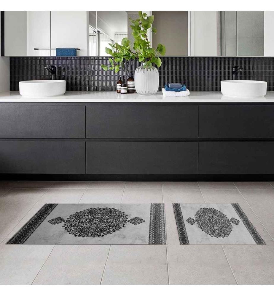 Bathmat Set, 2 Pieces, Grey, Polyester, 850 gr-m²