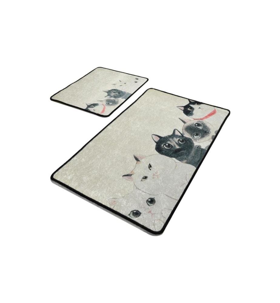 Bathmat Set, 2 Pieces, Multicolor, Micro Polyamide, Antiallergic