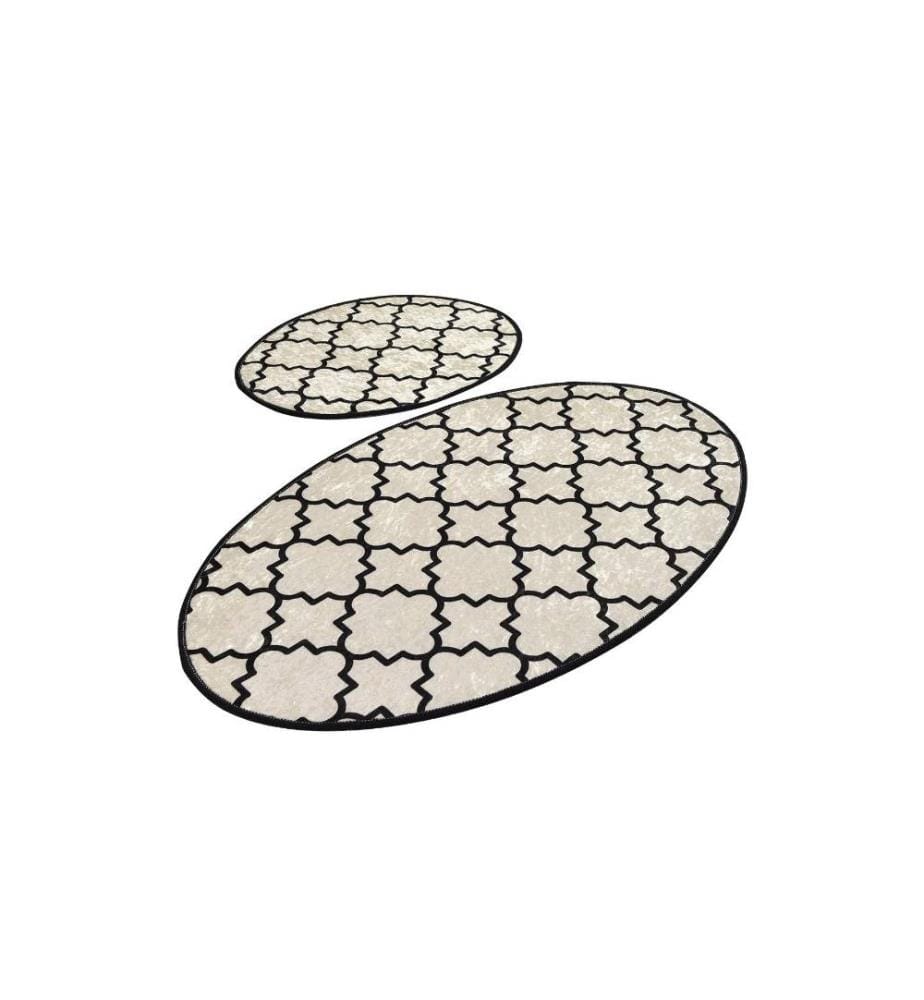 Bathmat Set, 2 Pieces, Multicolor, Velvet Fabric, 10 mm Pile Height