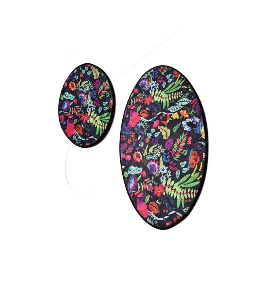 Bathmat Set, 2 Pieces, Multicolor, Velvet Fabric, 10 mm Pile Height