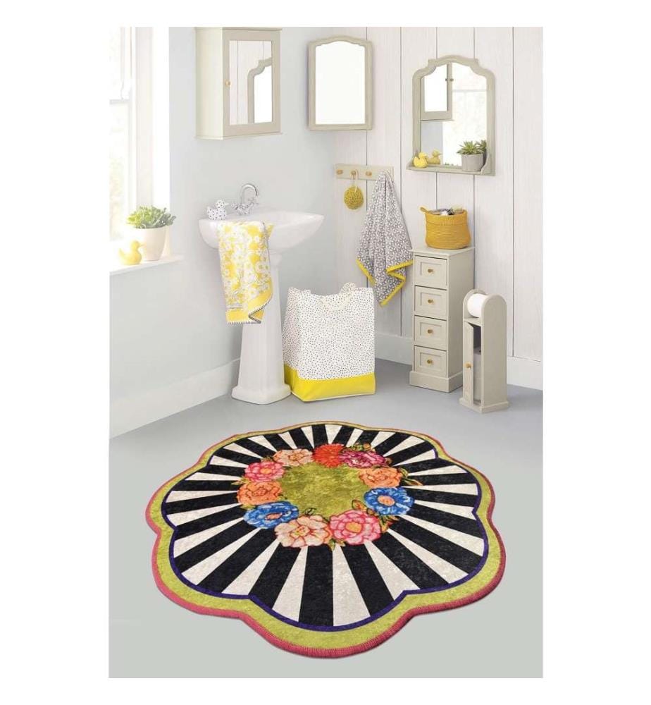 Bathmat, Multicolor, Velvet Fabric, 10 mm Pile Height